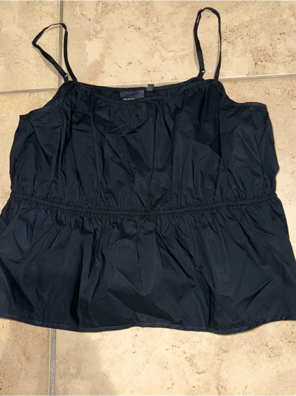 Richer Poorer Women’s Black Spaghetti Strap Peplum Top